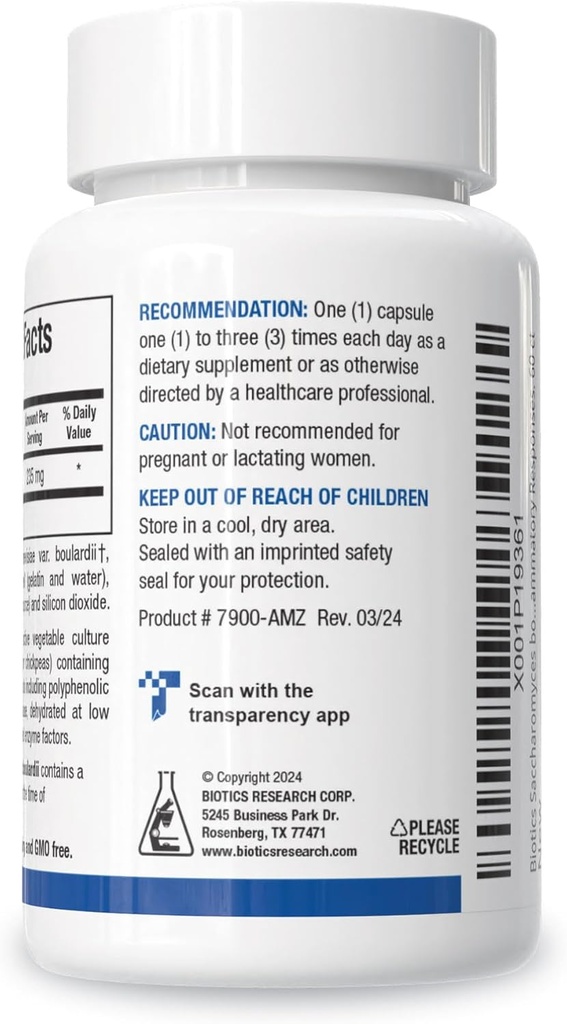 Biotics Research Saccharomyces boulardii Probiotics Supplement - 235 mg/Serving- Supports GI Health Microbial Balance, Healthy Immune & Pathway Responses - Dairy-Free, Temperature-Stable - 60 Capsules 4