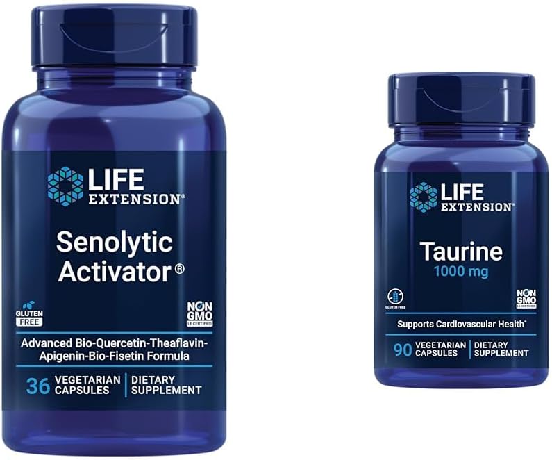 Life Extension Senolytic Activator with Quercetin, Fisetin, Taurine for Immune Support, Anti-Aging & Longevity - 36 & 90 Vegetarian Capsules 2