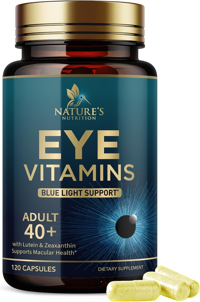 Eye Vitamins Supplement - Advanced Eye Care Vitamin with Lutein, Zinc, Vitamins C, E, Zeaxanthin & Minerals - Vision Multivitamin for Macular Health & Dry Eyes, Vegan, Bottled in USA - 120 Capsules 2