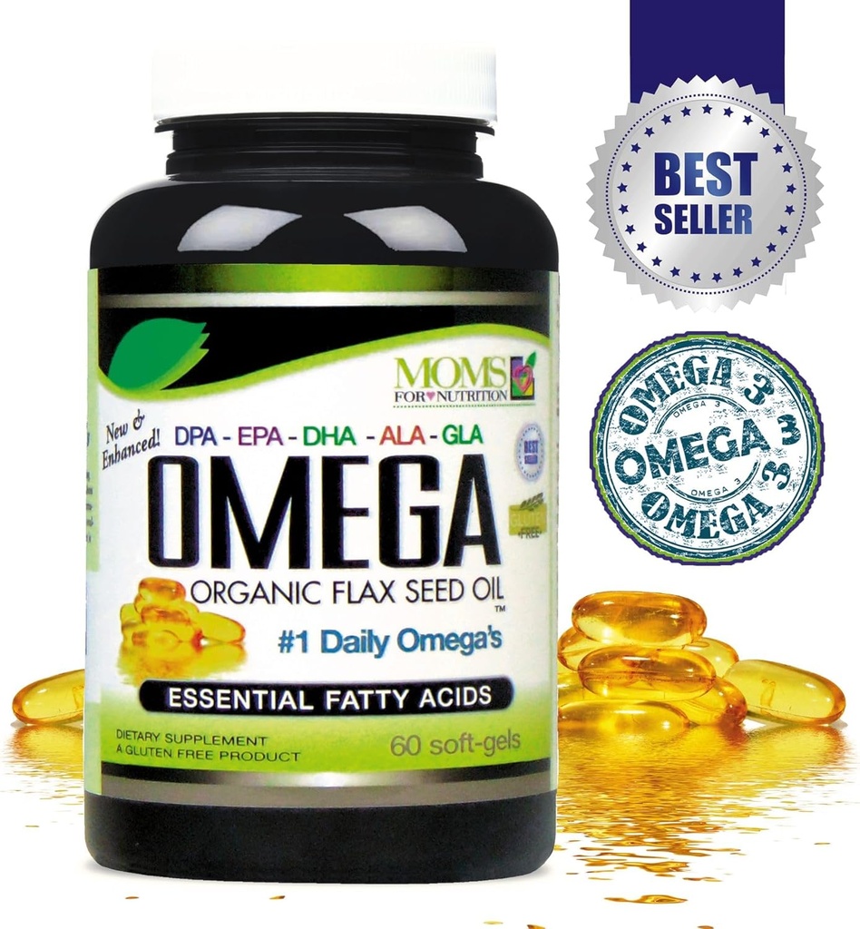 Natural Omega 3-6-9 Blend with DPA, EPA, DHA, ALA and GLA and Organic Flax Seed Oil Plus Wild Caught Natural Fish Oil - Over 2,800 Milligram Strength - Gluten Free - Made in The USA - 60 SoftGels 4