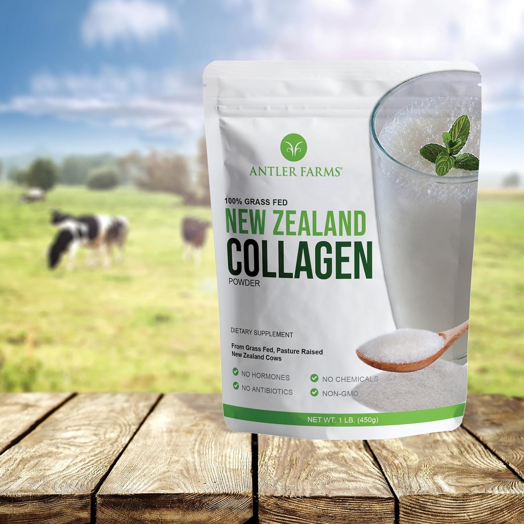 Antler Farms - 100% Pure New Zealand Collagen Powder from Grass Fed Cows, Unflavored, 1 lb - Hydrolyzed Cold Water Soluble Peptides, Keto Friendly, Bioavailable, Quick Dissolving 6