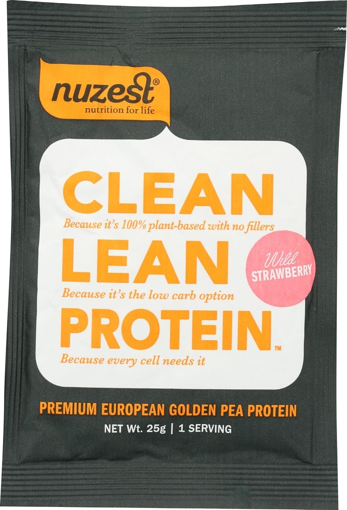 Nuzest - Pea Protein Powder - Clean Lean Protein, Premium Vegan Plant Based Protein Powder, Dairy Free, Gluten Free, GMO Free, Naturally Sweetened Protein Shake, Wild Strawberry, 1 Serving, 0.9 oz 5