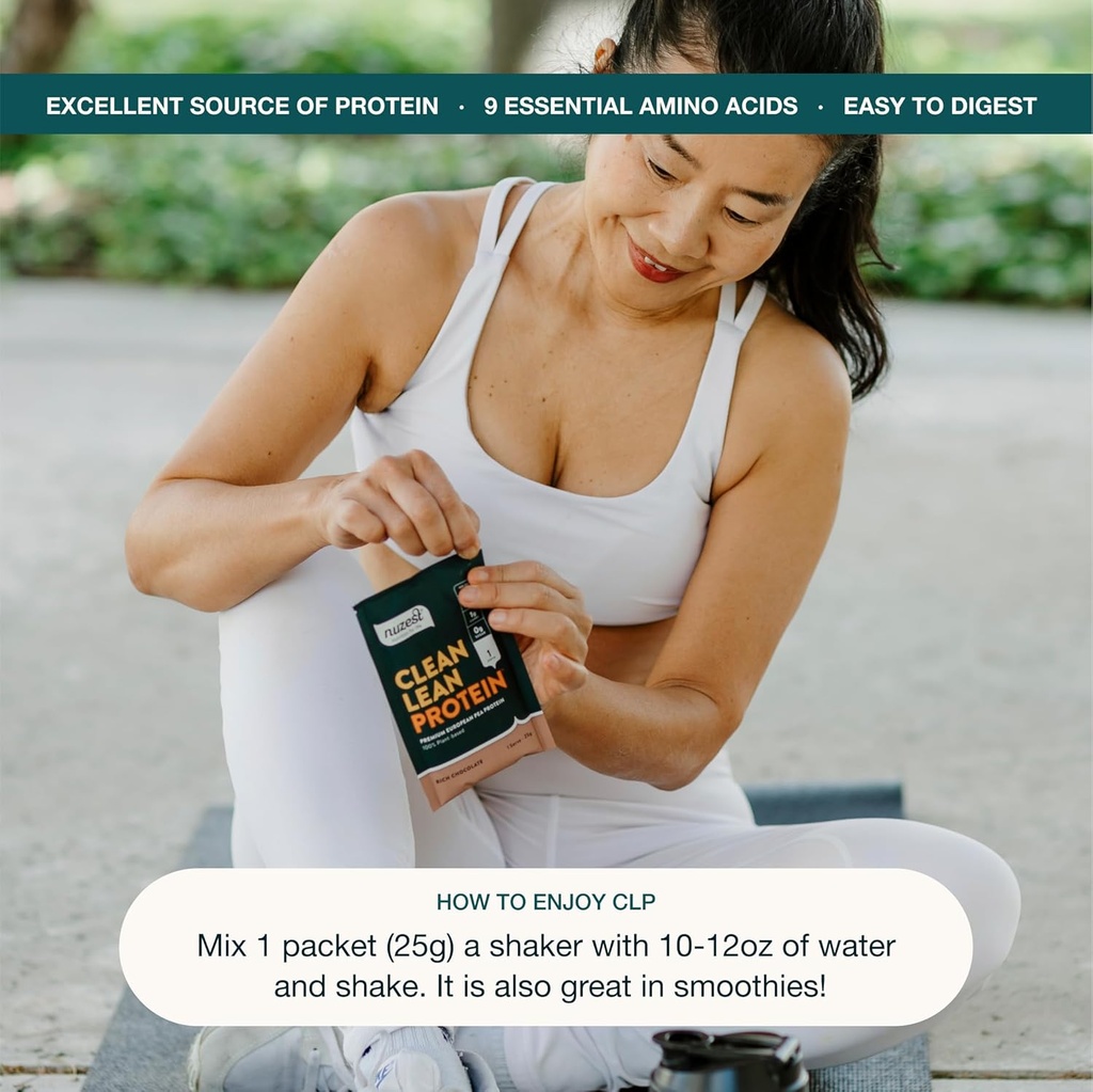 Nuzest - Pea Protein Powder - Clean Lean Protein, Premium Vegan Plant Based Protein Powder, Dairy Free, Gluten Free, GMO Free, Naturally Sweetened Protein Shake, Wild Strawberry, 1 Serving, 0.9 oz 6