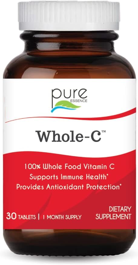 PURE ESSENCE LABS Whole-C Whole Food Vitamin C - Best Immune Support - Organic & Nature Vitamins - Immunity Booster & Dietary Supplements (30 Tablets) 2