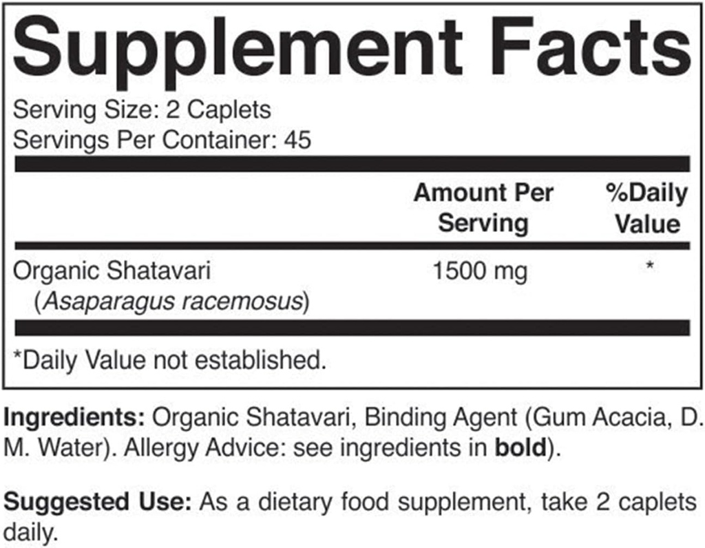 Brieofood Organic Shatavari 1500mg, 45 Servings, Vegetarian, Gluten Free, 90 Vegetarian Tablets 4