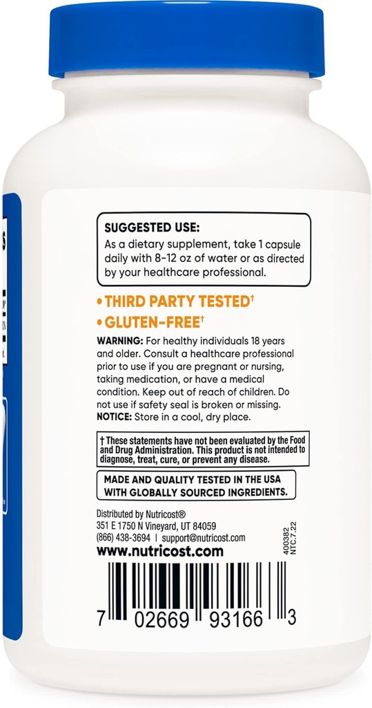 Nutricost Biotin (Vitamin B7) 10,000mcg, 240 Caps (3 Bottles) - Non-GMO, Gluten Free 4