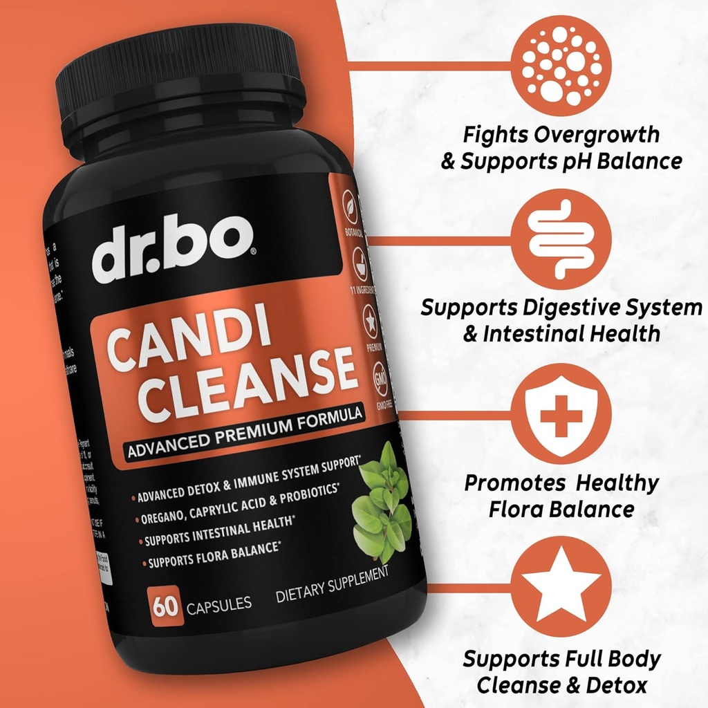Candi Liver Cleanse Support Supplement - Balance Control Probiotic Complex Cleanser for Women & Men - Oral Herbal Oregano & Caprylic Acid Capsules, Gallbladder Care Capsules & Milk Thistle Dandelion 3