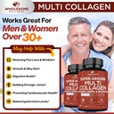 Wholesome Wellness Super-Absorb Multi Collagen Pills (Type I II III V X) Organic Herbs and Bioperine + Whole Food Multivitamin for Men - Natural Multi Vitamins, Minerals, Organic Extracts Bundle 5