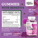Wild & Organic Milk Thistle Gummies 1500mg - Herbal Supplement for Liver Cleanse Detox - Silymarin Milk Thistle Liver Detox Gummies - 60 Vegan, Non-GMO Chews 4