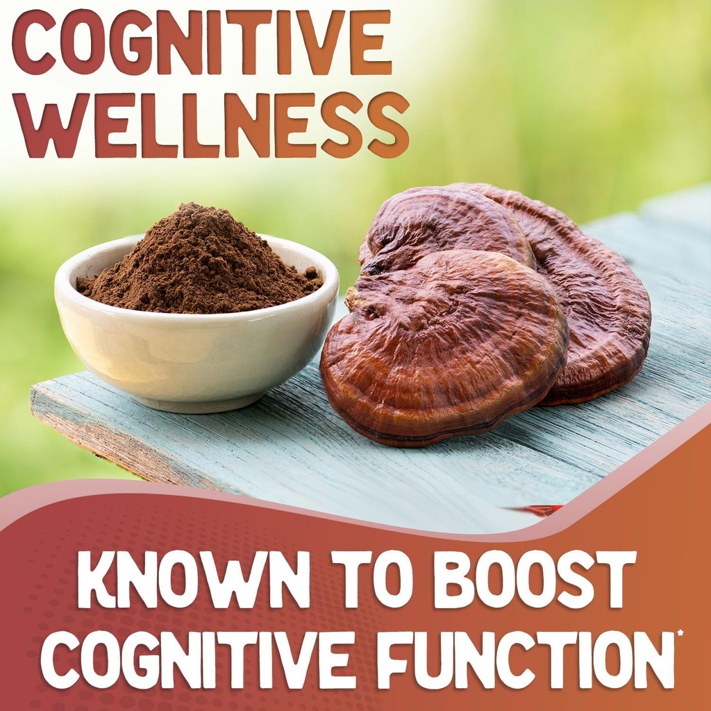 Reishi Mushroom Capsules - 180 Count Red Reishi Mushroom Capsules - 3 Month Supply Real Mushrooms Reishi Supplement Pills for Cognitive and Immune Boost - Mushroom Reishi Hongo Reishi Organico 4