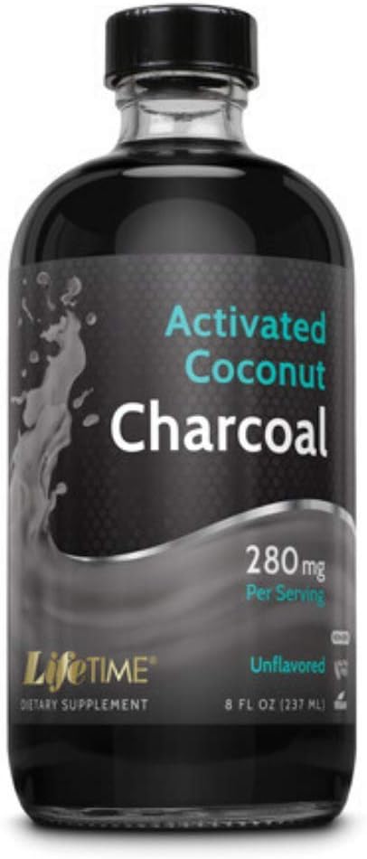 LIFETIME Activated Coconut Charcoal, Liquid, Unflavored (Btl-Glass) | 8oz 2