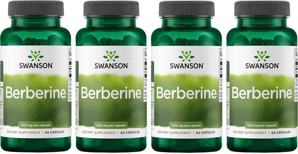 Swanson Berberine Supplement - 400 mg Each, 60 Capsules - Berberine HCl with Overall Wellness Support (4 Pack) 2