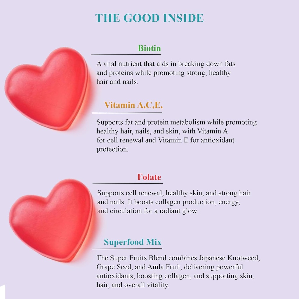 Hey Honey Skin Care Vegan Collagen Gummies – Anti-Aging Beauty Vitamins for Women | Wrinkle Support, Hair Skin Nails, Gluten Free, Antioxidant Blend, 60 Count 4