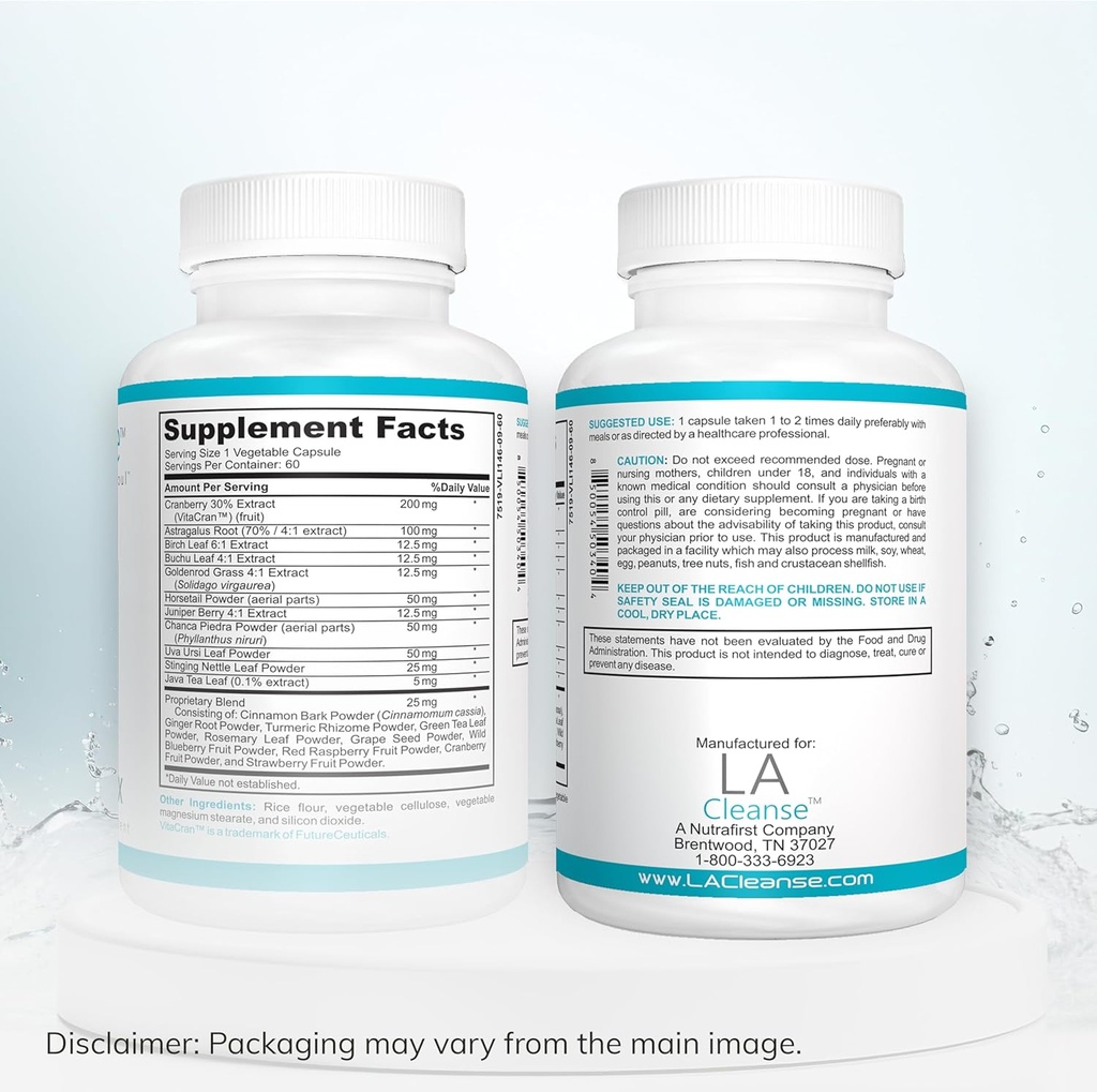 Kidney Support Supplement - 60 Capsules - 200 mg Cranberry Extract with Astragalus Root, Uva Ursi Leaf Powder, & Chanca Piedra Powder for Kidney Detox Cleanse & Overall Urinary Wellness 3