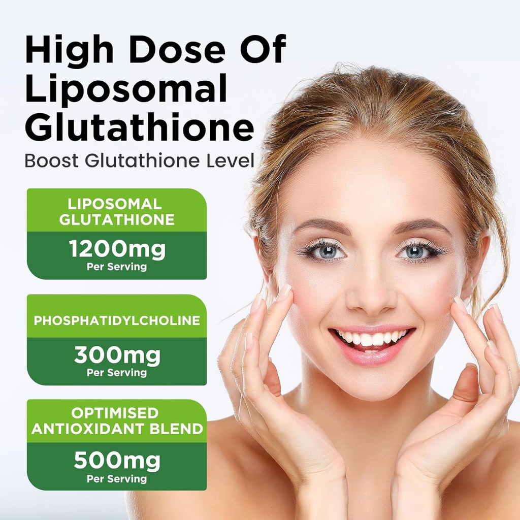 Liposomal Glutathione Supplement 2000mg, Liquid Glutathione Drops with Vitamin C, Master Antioxidants for Immune System, Aging Defense, Skin Headth, Liver Detox - Superior Absorption, Vegan 2 Fl Oz 4