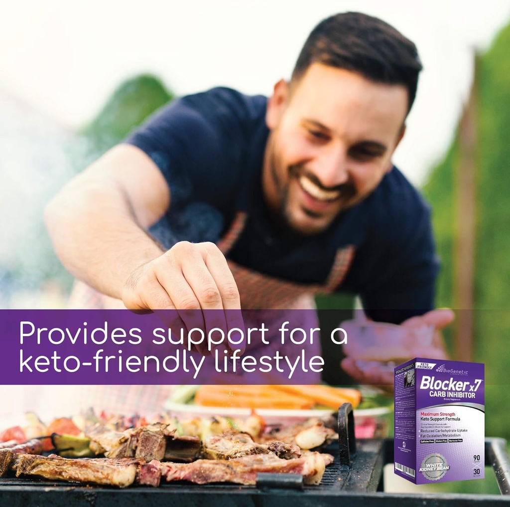 BioGenetic Labs Carb Blocker X7 - White Kidney Bean Cheat Pill - Keto-Friendly - Carb Blocker Pills for Women and Men - Appetite Suppressant to Maintain Your Ideal Body Weight (90 Capsules) 5