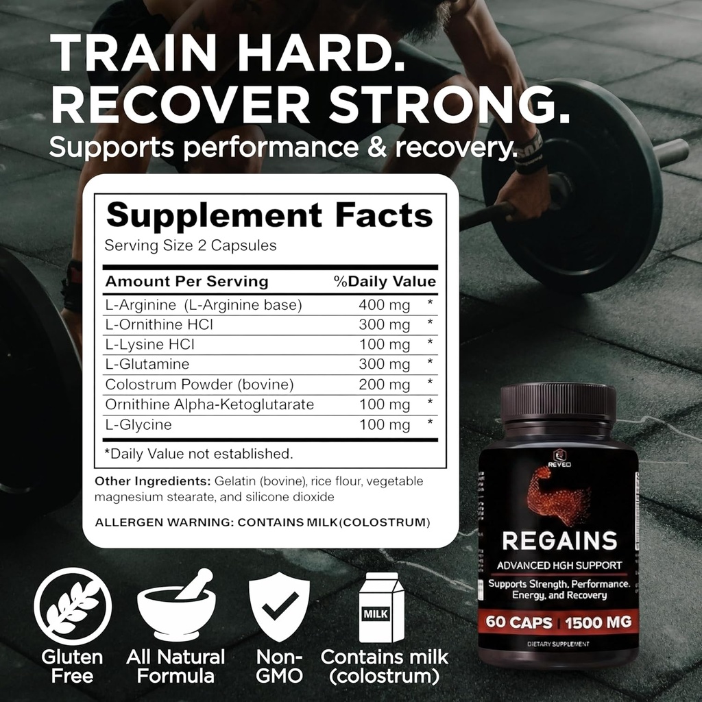 HGH Supplements for Men & Women - Regains Starter Pack, Natural Anabolic Muscle Growth Building GH & Human Growth Hormone for Men, Muscle Builder for Men, Muscle Recovery Supplement, 30 Protein Pills 6