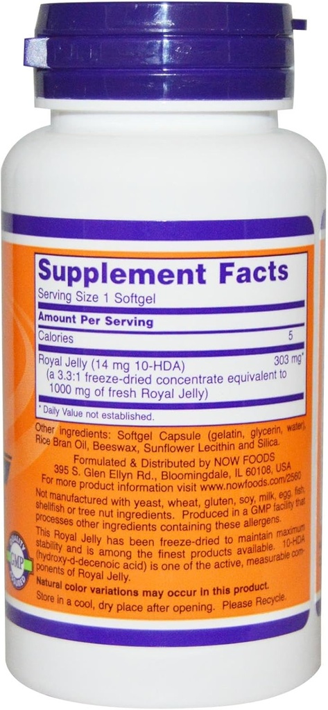 NOW Foods - Royal Jelly 1000 mg. - 60 Softgels 3