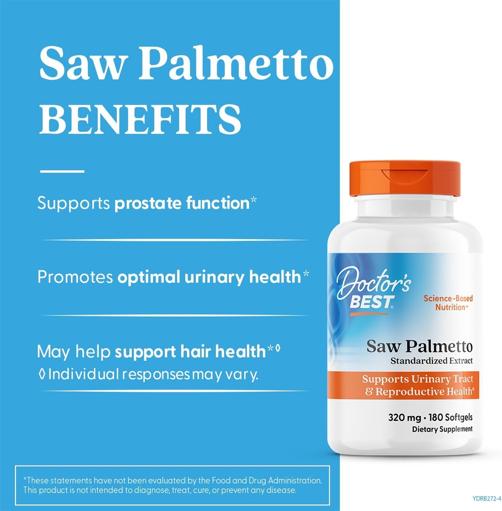 Doctor's Best Saw Palmetto 320 Mg Softgels, 180 Count 3