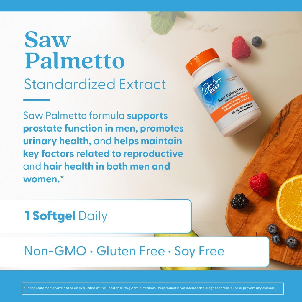 Doctor's Best Saw Palmetto 320 Mg Softgels, 180 Count 5