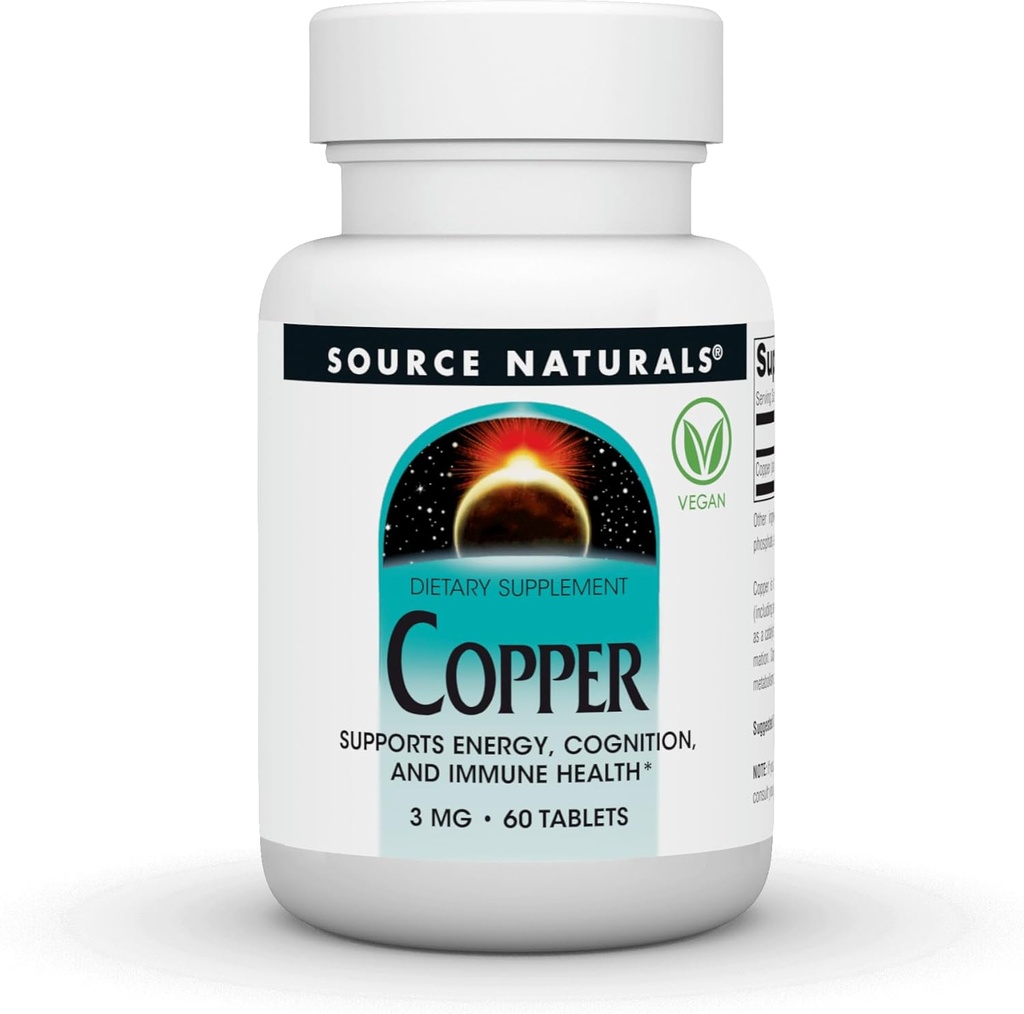 Source Naurals Copper, Supports Energy, Cognition, and Immune Health*, 3 mg - 60 Tablets 2