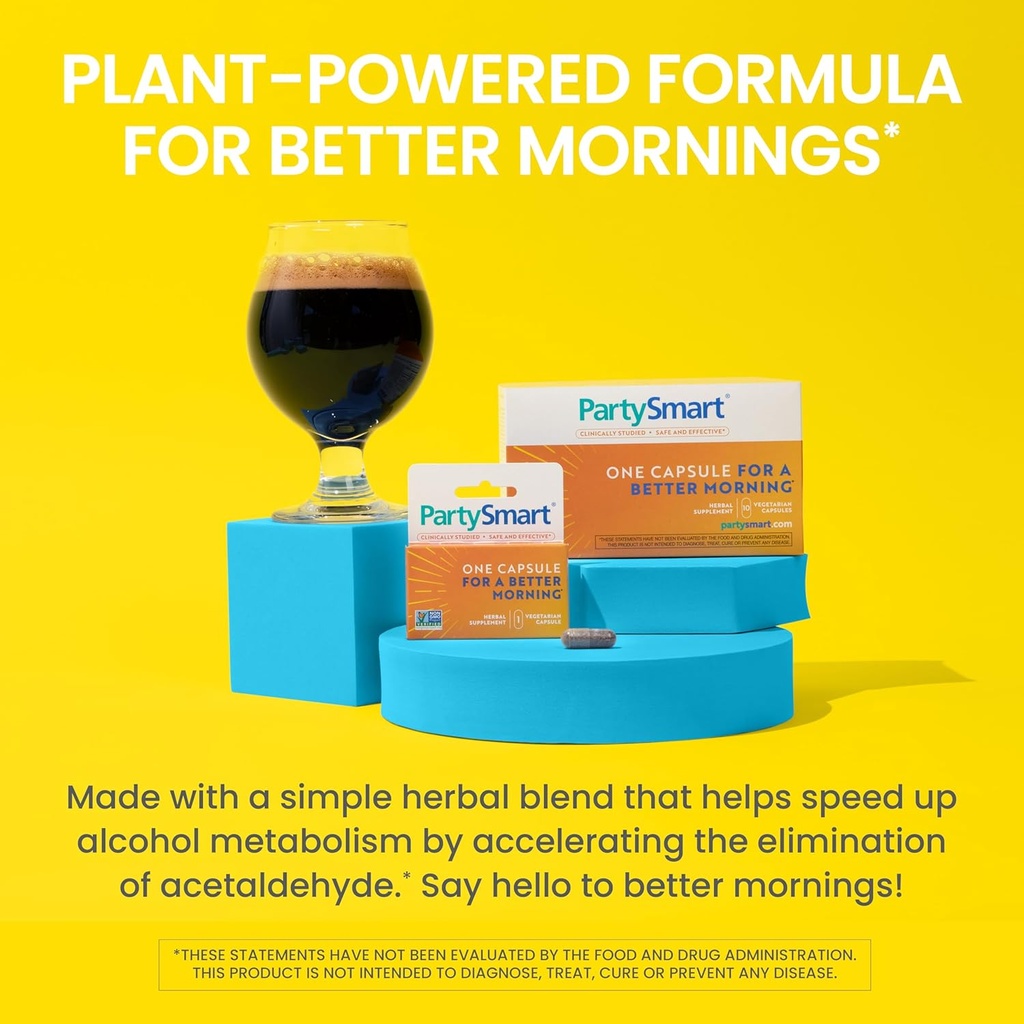 Himalaya PartySmart, 10 Individual Capsules - Alcohol Breakdown Liver Support for a Better Morning After Drinking - Plant Based, Vegan, Non-GMO, Gluten Free, Clinically Studied (Pack of 3) 5