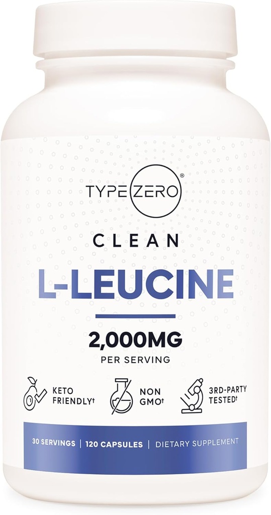 Type Zero L-Leucine Capsules (2000mg per Serving) 120 Capsules - 30 Servings 2