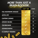 NZT-48 Brain Booster | Nootropic Brain Supplements for Memory and Focus | Premium Natural Energy Supplement with Caffeine, Phosphatidylserine, Vitamins B6 & B12, Ashwagandha | 30 Servings 6