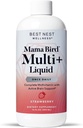 Best Nest Wellness Mama Bird Liquid Multi Plus - Liquid Multivitamin for Brain & Energy Support Methylated Vitamins - Gentle Digestive Health Formula - Strawberry, 16 fl oz (60 Servings) 2