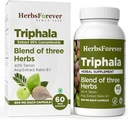 Herbsforever Triphala Capsules Extract Ratio (8:1) 40% Amla, Haritaki & Bibhitaki for Daily Detoxifying, Cleansing, & Rejuvenating 60 Vege Capsules 2