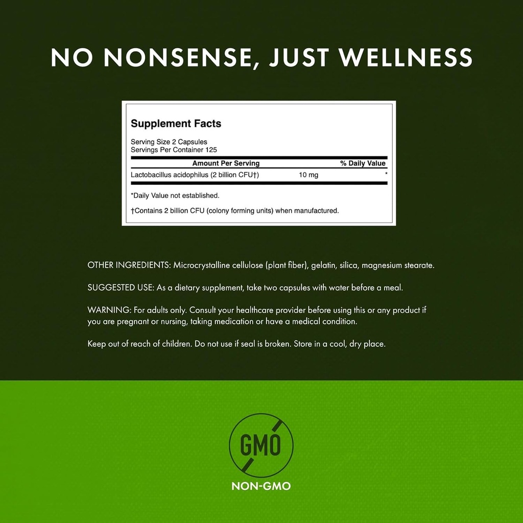 Swanson Lactobacillus Acidophilus - Probiotic Supplement Supporting Digestive Health with 1 Billion CFU Per Capsule - Promotes Bowel and GI Tract Health - (250 Capsules) 3 Pack 4