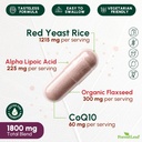 ForestLeaf Red Yeast Rice with CoQ10 Supplement - 1215mg Extra Strength Red Yeast Rice Capsules with Alpha Lipoic Acid & Organic Flaxseed, Citrinin Free - 180 Capsules 3