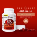 One-Daily Multi-Vitamin Tablet, 200 Count by GeriCare| Adult Multivitamin Supplement for Men & Women | Easy-to-Take Dietary Supplement with Vitamins A, C, D3, B, Calcium| Vitamin & Mineral Complex 3