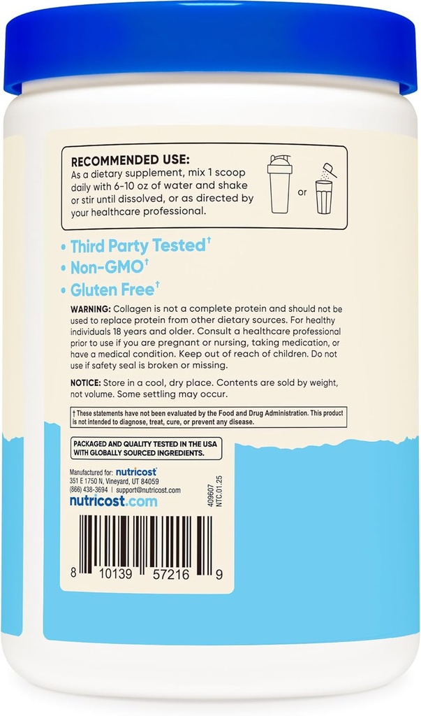 Nutricost Marine Collagen Powder Sustainably Sourced Fish (8 oz) - 23 Servings, 9 G Protein Per Serving, Non-GMO, GMP Compliant 5