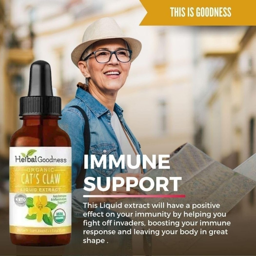 Cat's Claw Extract Joint Support - Herbal Supplement for Joint and Muscle Function, Immunity, Heart Support - Gluten Free - Superior Absorption - Organic Liquid 1oz - Herbal Goodness (1 bttl) 3
