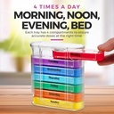 MEDca Weekly Pill Organizer, Four Times-a-Day, 1 Dispenser with Stackable AM/PM Compartments 3