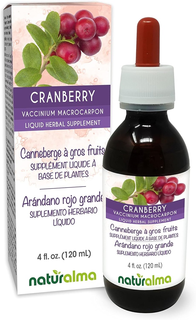 Naturalma Cranberry (Vaccinium macrocarpon or Oxycoccus macrocarpos) Fruit Alcohol-Free Tincture - 4 fl oz Liquid Extract in Drops - Herbal Supplement - Vegan 2