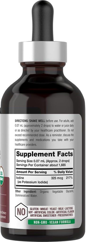 Horbaach Nascent Iodine Drops | 4 Fl Oz | Organic Liquid Tincture Supplement | as Potassium Iodide | Vegan, Non-GMO, and Gluten Free 3