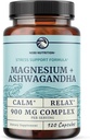Magnesium Ashwagandha | Calming Magnesium Supplement for Adults | Relax, Rest, Calm Mood & Sleep Support | Mag Citrate & Oxide 400 mg + Ashwagandha 500 mg | Muscle Health & Stress Relief | 120 Ct 2