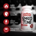 5% Nutrition Shred Time Fat Burner | Green Tea, Coffee Bean, Cayenne, Theobromine, GBB | Appetite Suppression | 30 Servings (180 Capsules) 4