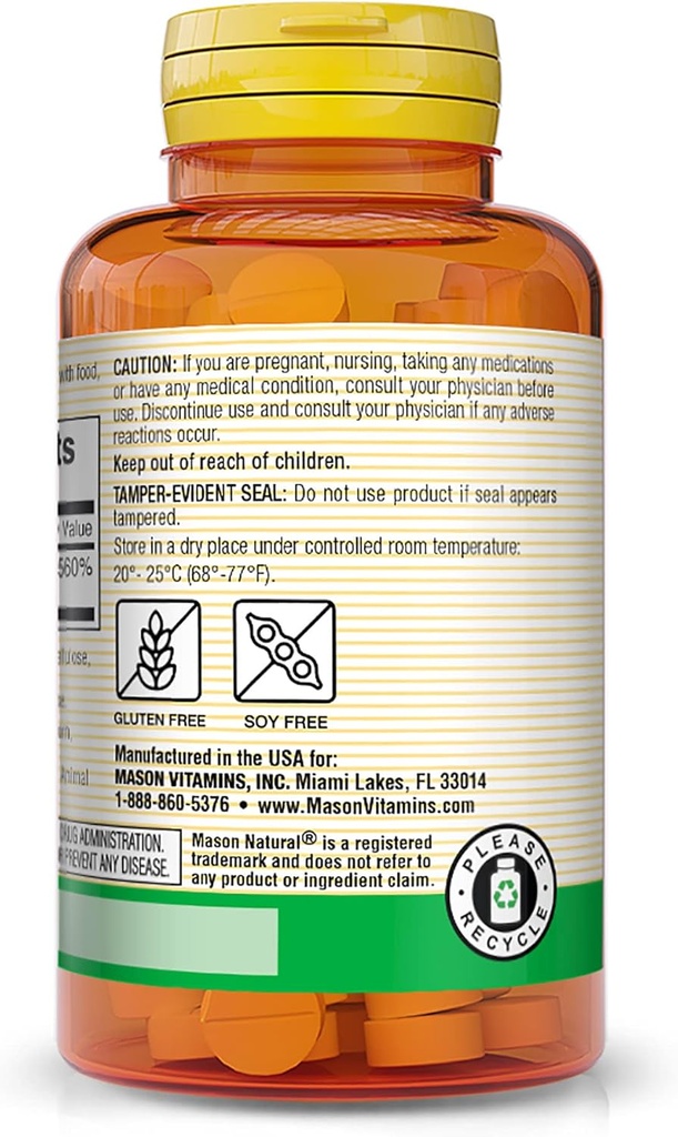 MASON NATURAL Vitamin C 500 mg - Supports Healthy Immune System, Antioxidant and Essential Nutrient, 100 Tablets (Pack of 3) 4