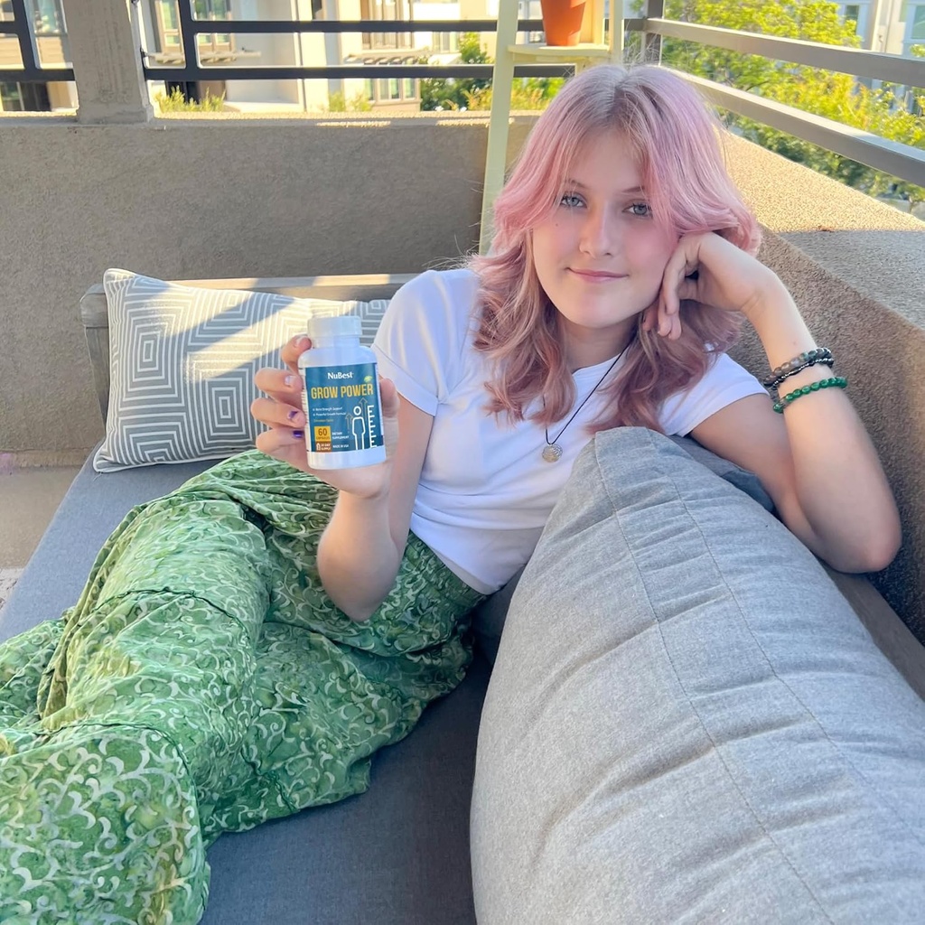 NuBest Grow Power - Calcium Supplement - Magnesium Supplement with Vitamin D3, B6, Zinc, Phosphorus and Multivitamin for Strong Bones, Overall Health for Age 10+ | Pack 2 6