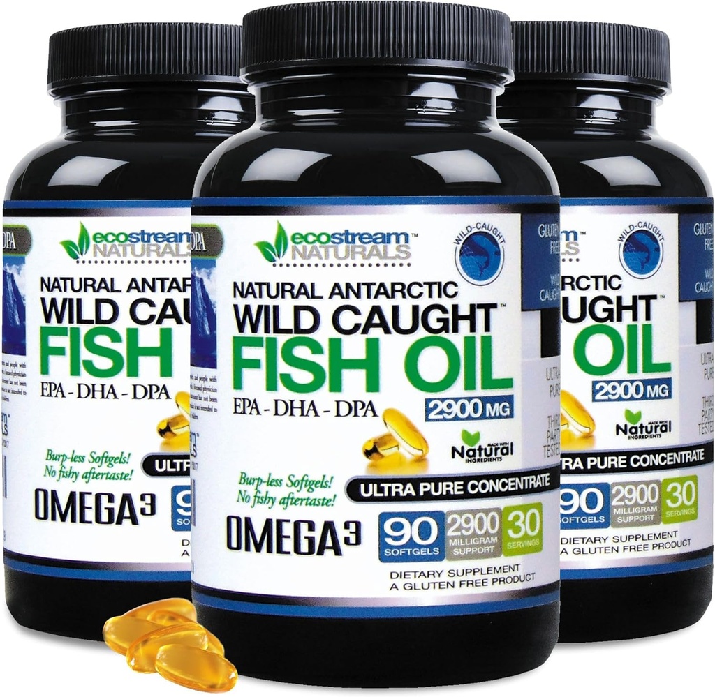 (Pack of 3 Wild Caught Omega 3 2,900 Milligrams. Now with Even More DPA-EPA-DHA 2