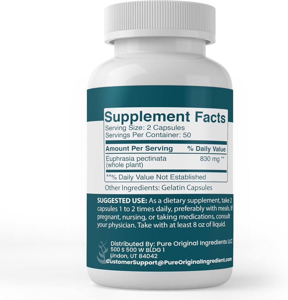 Pure Original Ingredients Eyebright, (100 Capsules) Always Pure, No Additives Or Fillers, Lab Verified 3