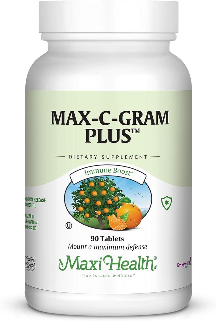 Maxi Health Max C Gram Plus -Gradual Release Buffered Vitamin C Tablets, 180 Count (Pack of 1) 3