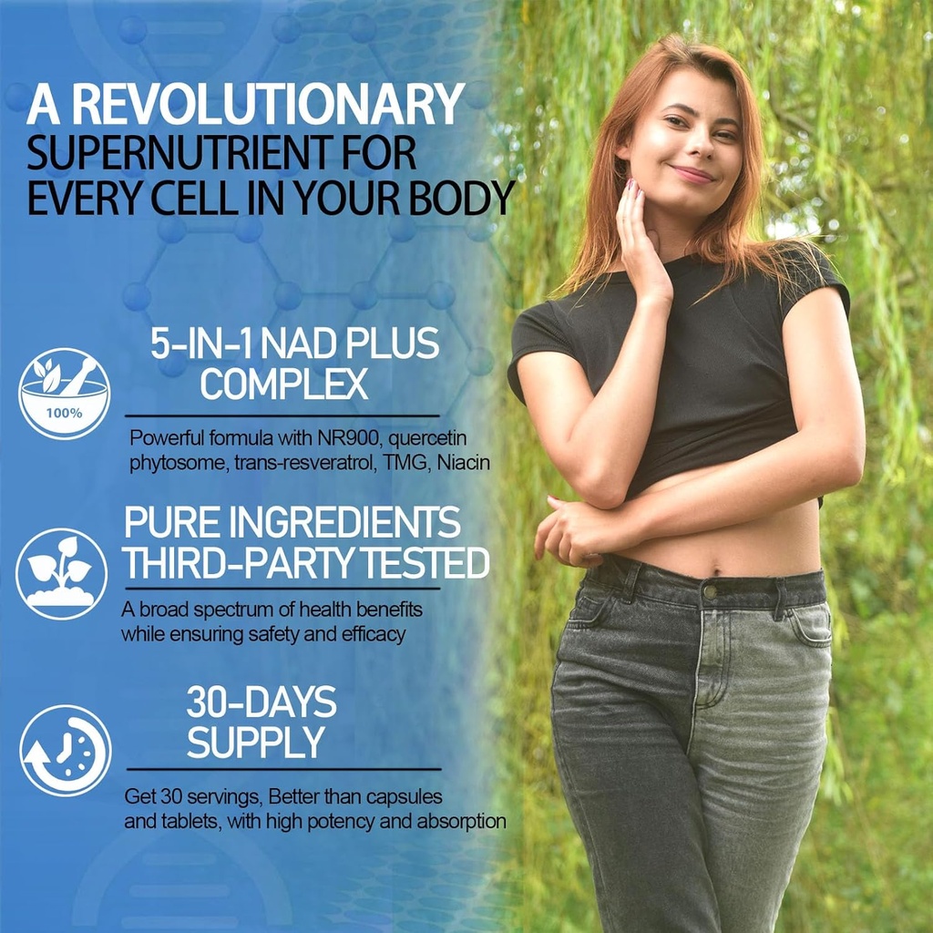 NAD Supplement, Liposomal NAD Nicotinamide Riboside Resveratrol 900mg Quercetion, TMG, Vitamin B3, High Potency NAD Plus Liquid Supplement for Cell Regenerator, Longevity, Energy, Anti-Aging, Focus 4