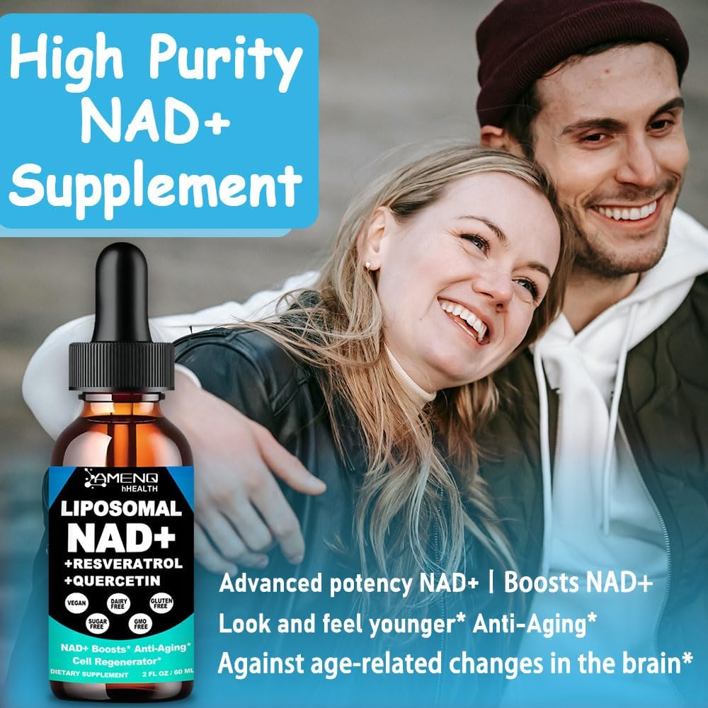 NAD Supplement, Liposomal NAD Nicotinamide Riboside Resveratrol 900mg Quercetion, TMG, Vitamin B3, High Potency NAD Plus Liquid Supplement for Cell Regenerator, Longevity, Energy, Anti-Aging, Focus 6
