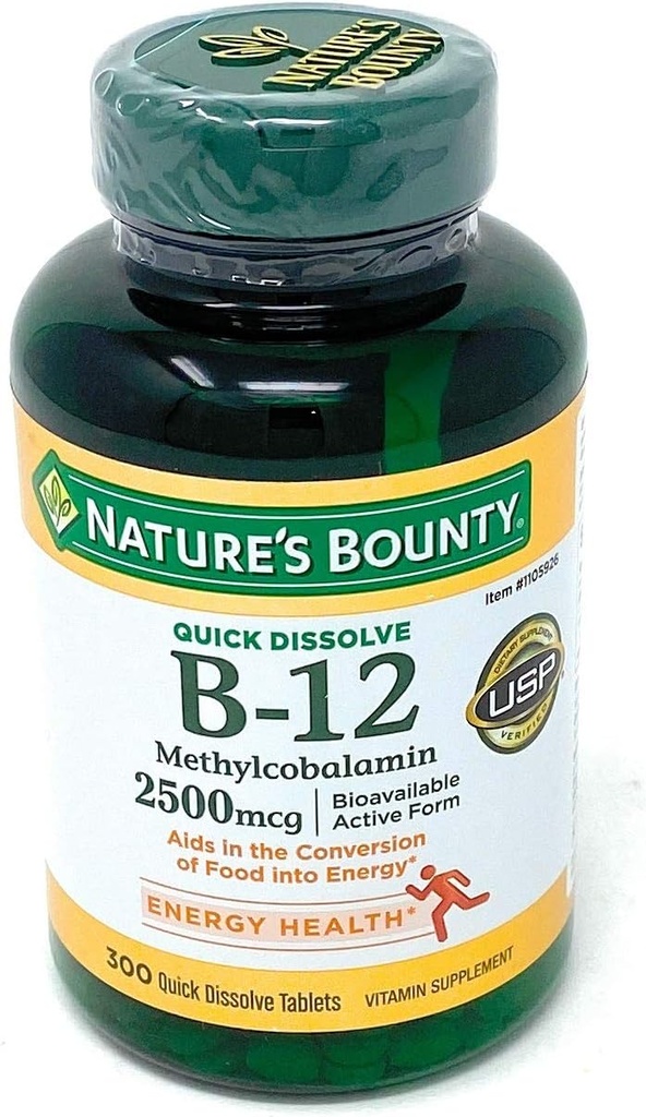 Nature's Bounty B-12 2500mcg, 300 Tabs 2