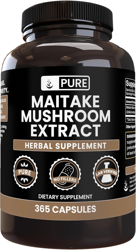 PURE ORIGINAL INGREDIENTS Maitake Mushroom (365 Capsules) No Magnesium Or Rice Fillers, Always Pure, Lab Verified 2