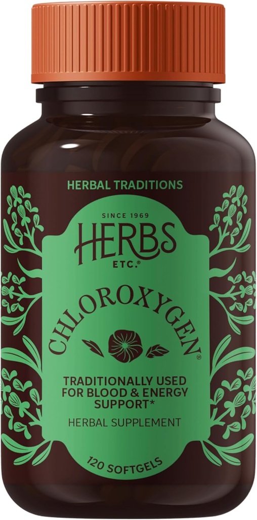 Herbs Etc. ChlorOxygen Chlorophyll Concentrate - Aids Healthy Blood Circulation - High-Altitude Environment Support - Energy Support - 120 Softgels (120 Servings) 2